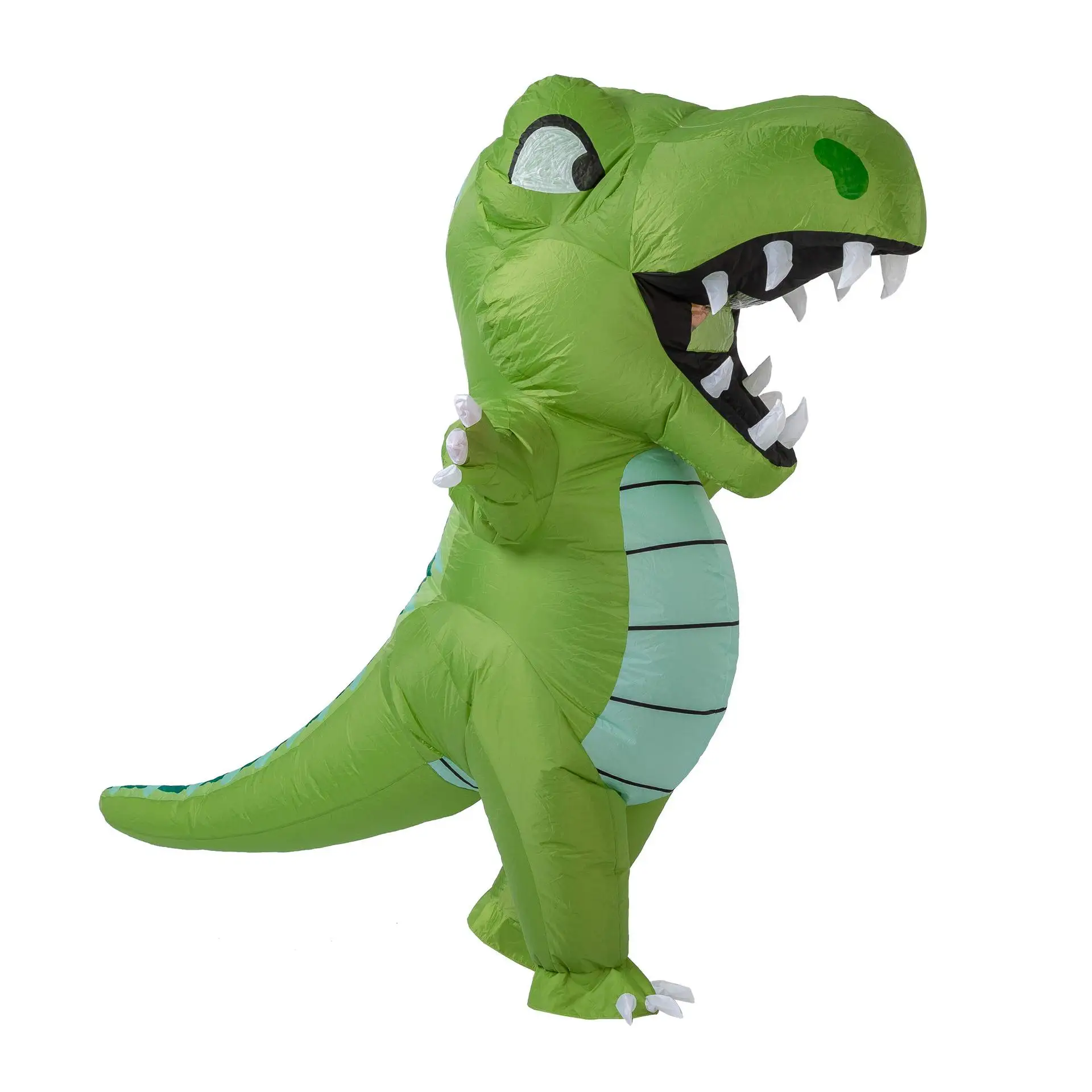 Adult Funny Big Dinosaur Green T- Rex Cosplay Blow-up Full Body Suit Halloween Carnival Party Inflatable Costume