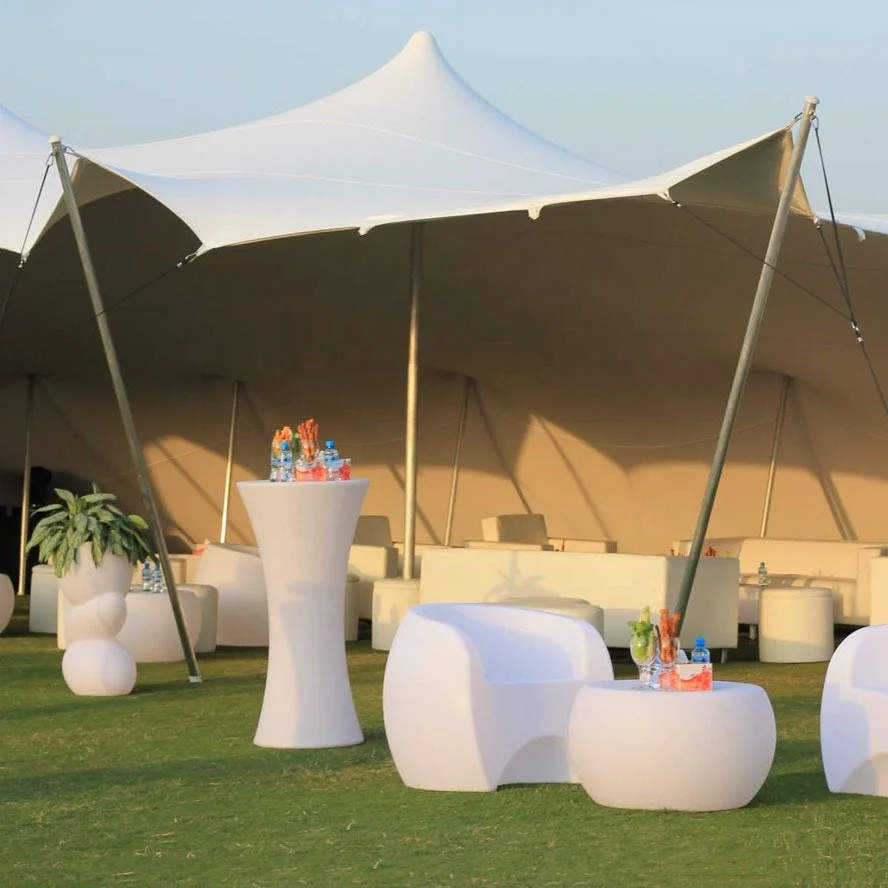 SCOCANOPY Large Retractable Elastic Waterproof Sunshade Stretch Tent Canopy with Pole for Outdoor Event