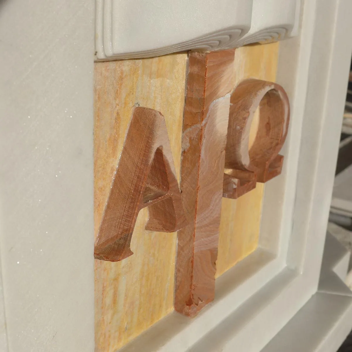 Factory direct supply custom Unique design octagonal shape Hand carved natural marble font