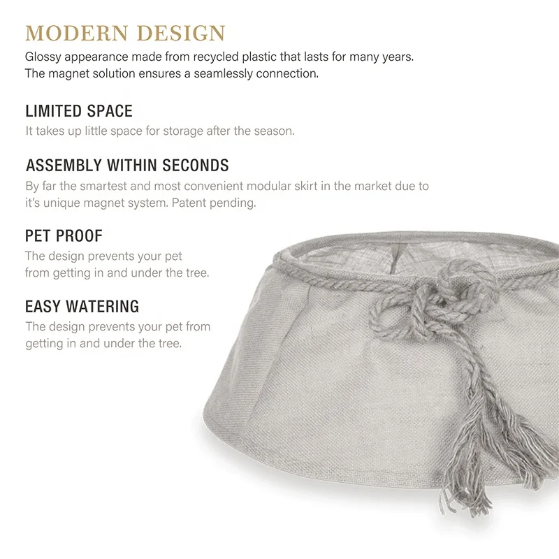 Customized pattern classic snowflake reindeer floral knit Christmas tree skirt