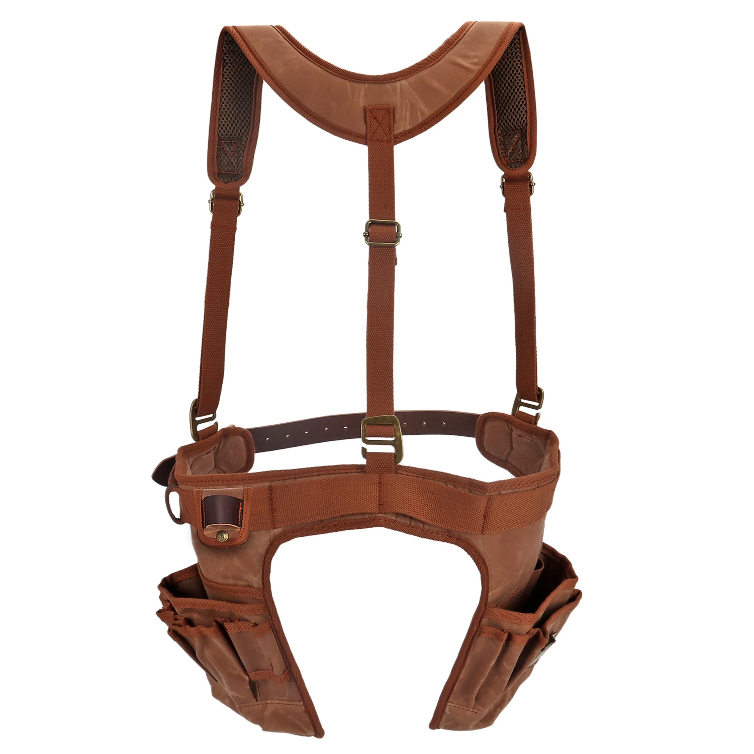 Large Carpenters Heavy Duty Oxford Tool Belt Bag with Suspender Framer Canvas and Leather Customizable OEM Support