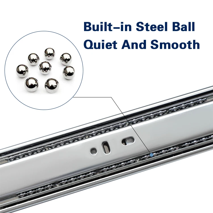 Office Furniture Hardware Telescopic Channel Ball Bearing Stainless Steel Drawer Slides