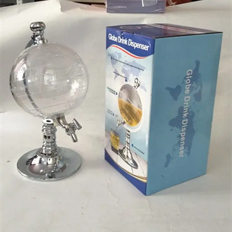 3.5L Transparent Beer Juice Tower Globe Soda Drink Dispenser Stand With Ice Tube Cooling For Parties