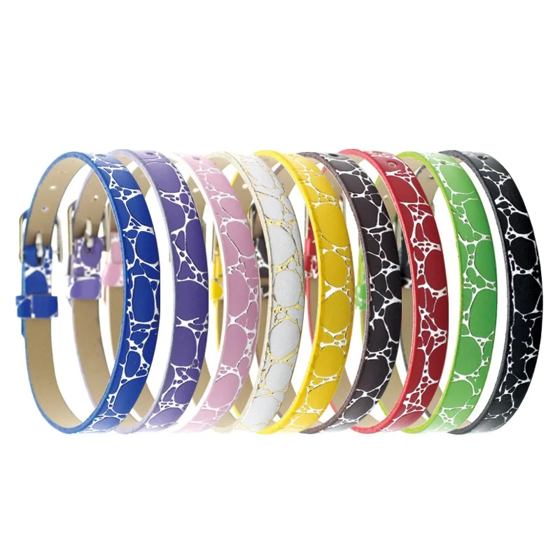 8mm PU Leather Bracelet DIY Personalized Wristband Bracelets For Women 8 mm bracelets and letters