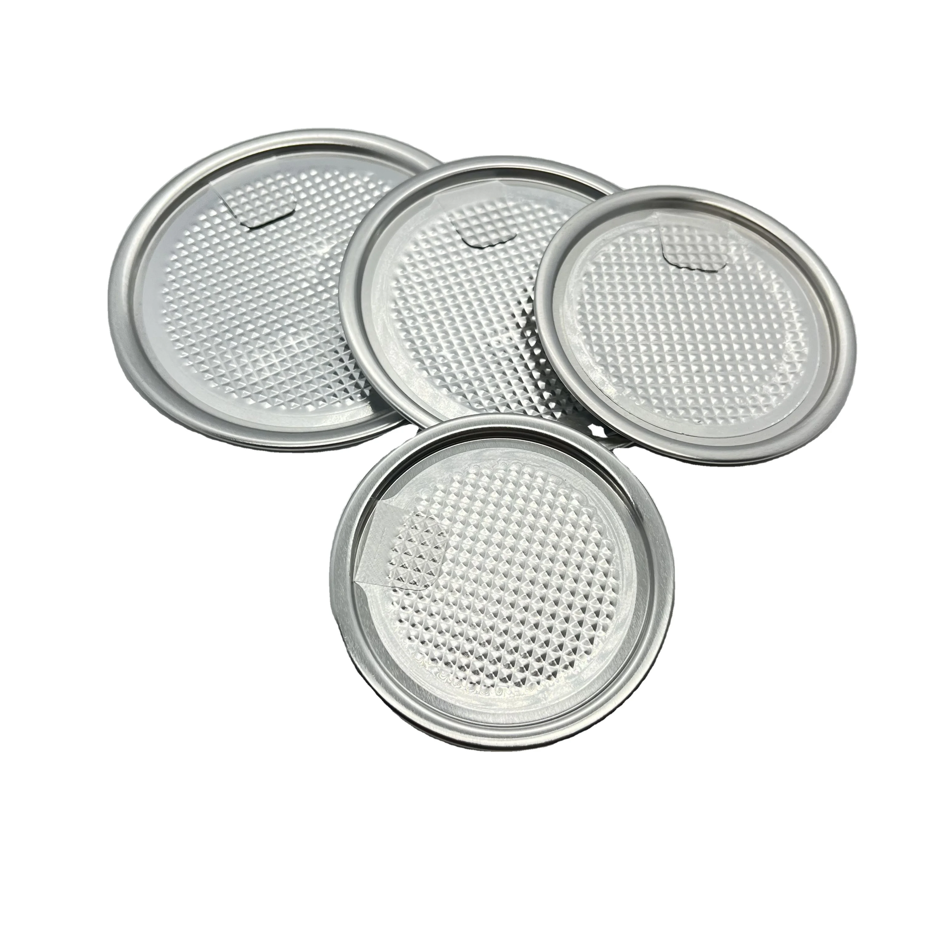 Non Spill 83 Mm Peel Off Foil Seal Lids For Cans Closure , # 307 Aluminum Peel Off Foil  Lid Canning Jar Aluminum Closure Lid