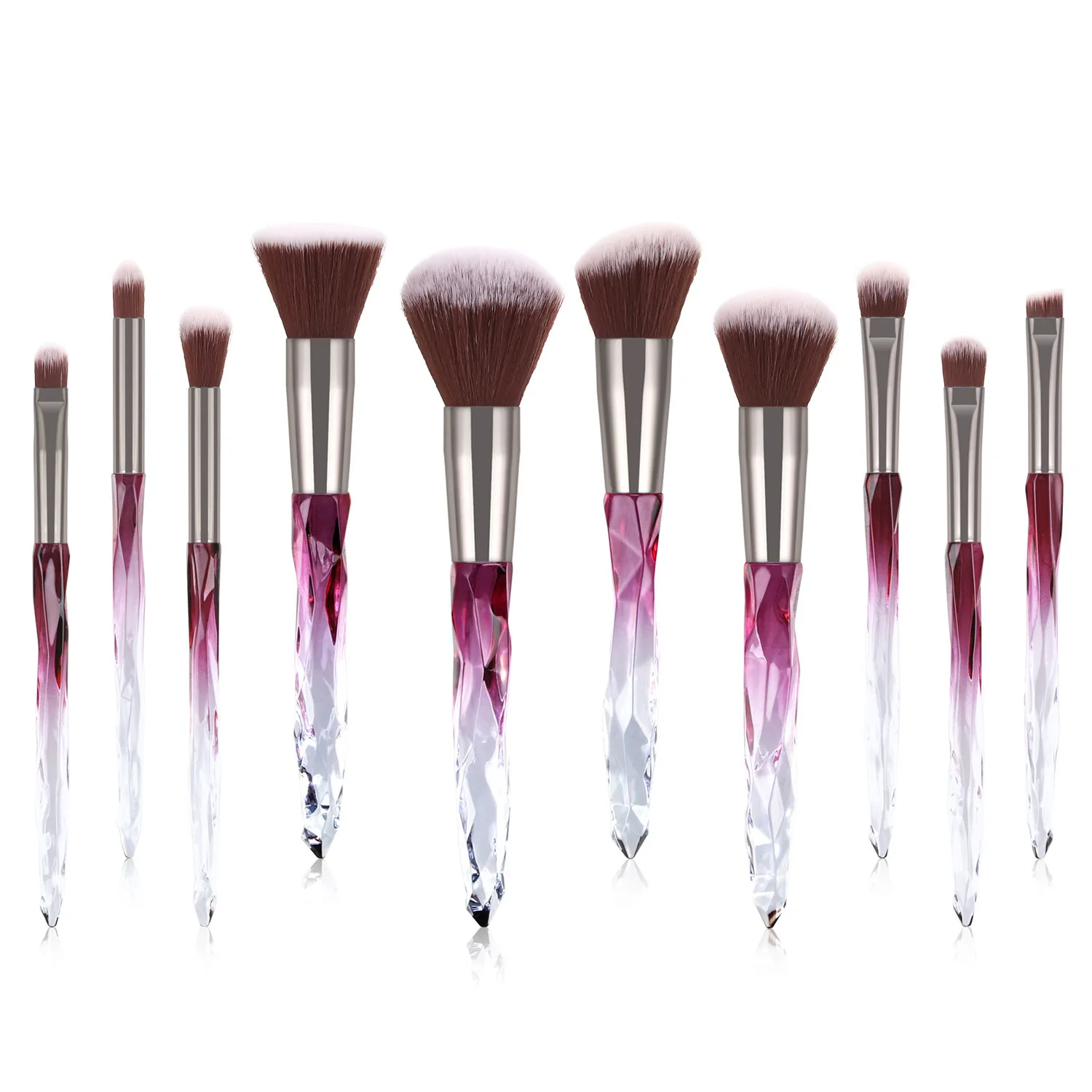 Purple Brush Makeup Travel Size Diamond Makeup Brush Set Synthetic Hair Premium Foundation Makeup Brush Set Cosmetic