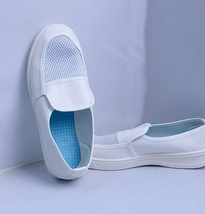 Anti-static mesh PVC anti-skid breathable safety shoes clean work shoes