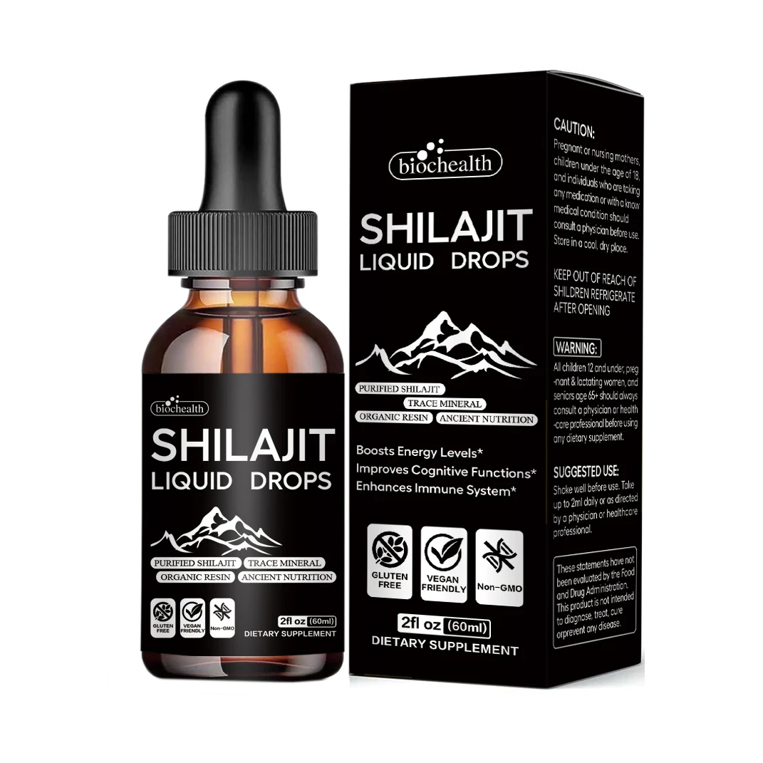Biocaro Discount Price Nature Purified Shilajit Drops Fulvic Acid shilajit extract resin pure himalayan Shilajit Liquid