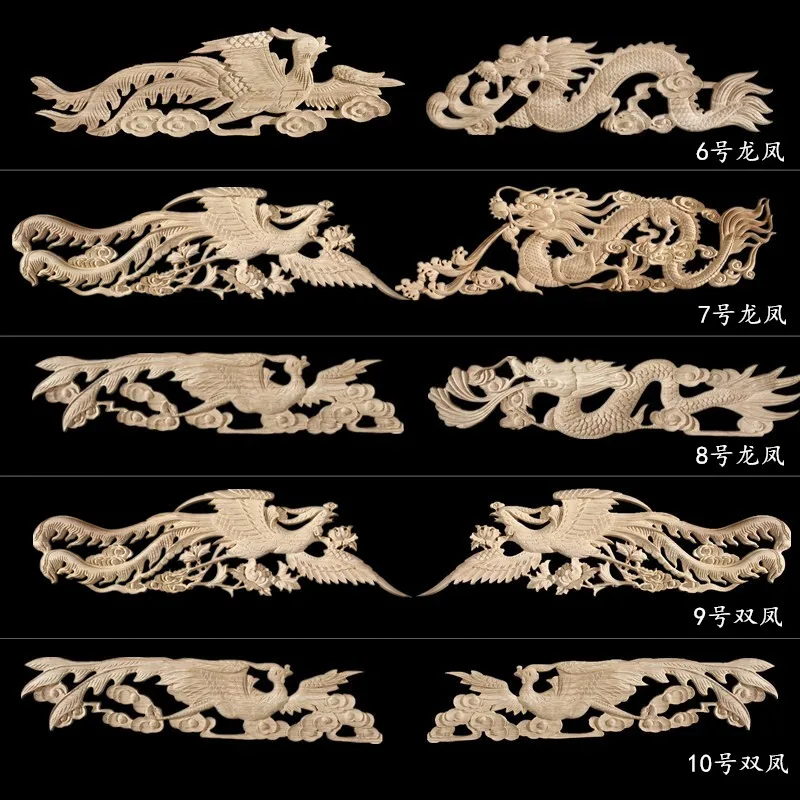 Chinese style Wood carvings Chinese decoration Dragon and phoenix