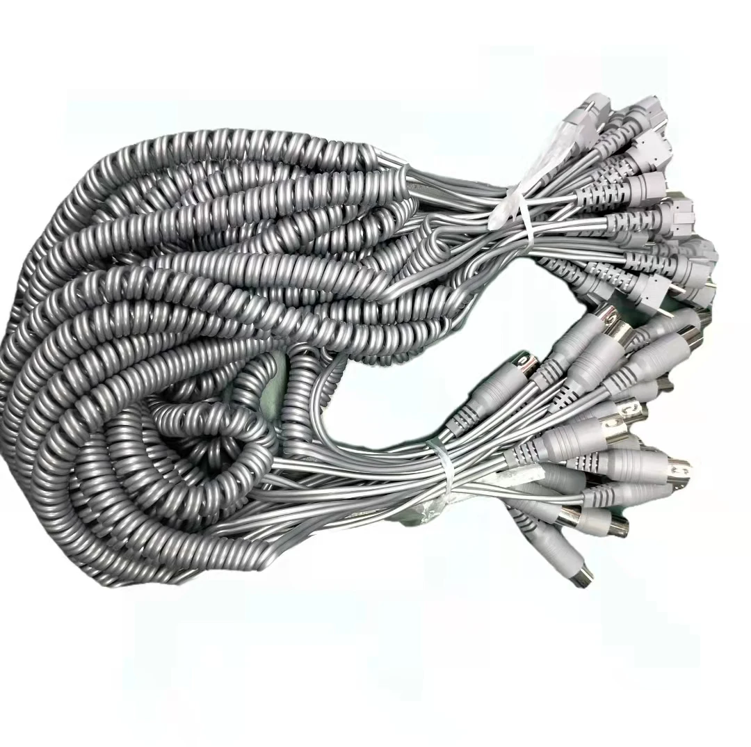 Рекомендуемый пружинный соединительный провод из ПВХ с корейской ручкой, серебристо-серого цвета, 6,5 мм, 45p