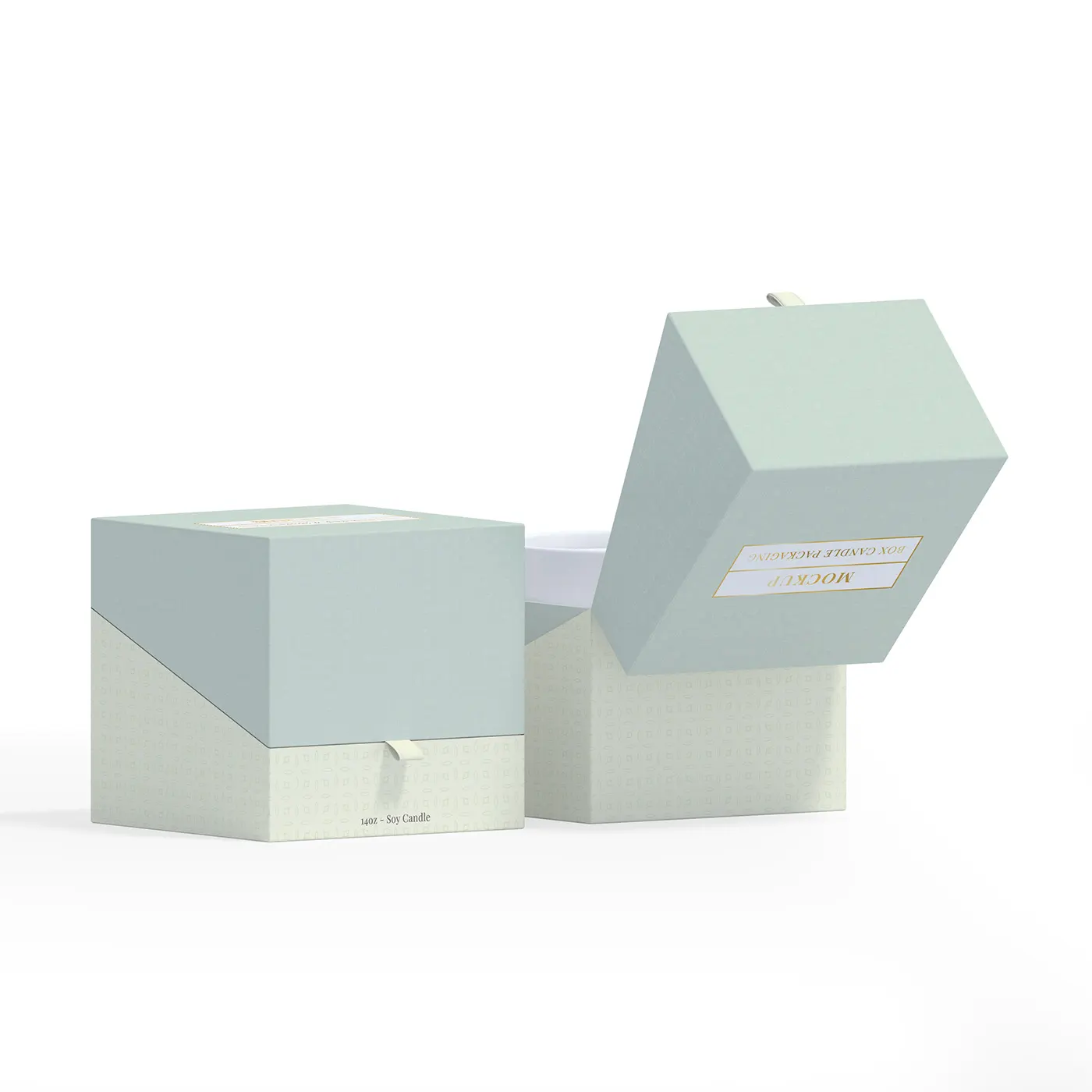 Customized luxury new design printed cardboard perfume packaging scented candle clamshell gift box