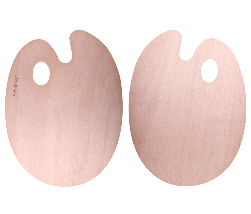 Xinbowen High Quality Wooden Oval Oil Painting Palette Professional Mini Art Oil Artist Wood Paint Palette Watercolor Painting