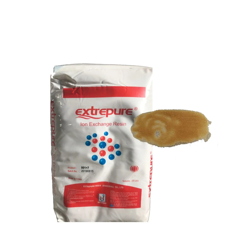 
C100 EXTREPURE 001*7 Na+ water soften Gold color Ion exchange resin cation resin 