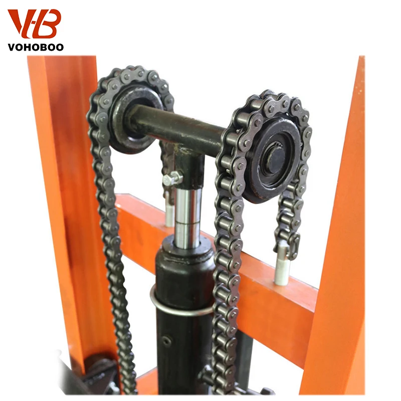 Hand hydraulic manual operated  lifting pallet truck forklift trolley stacker CE with forged adjustable forks