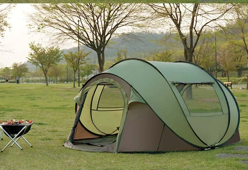5-6 Instant Beach Cabin Tent Pop Up Out Waterproof Automatic Instant Custom  Beach Pop Up Camping Tent Custom