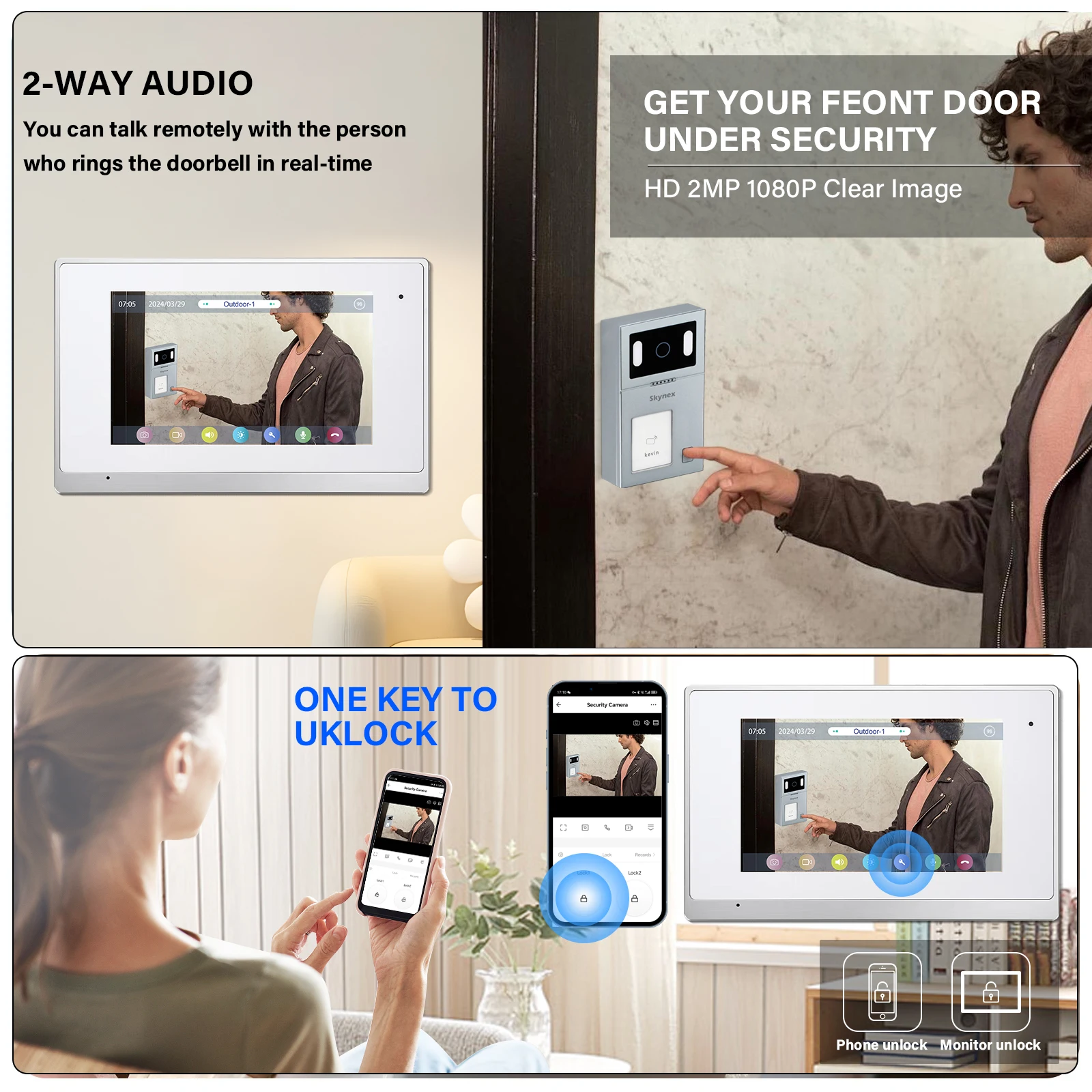 Smart Waterproof IP65 door video intercom tuya APP video door phone