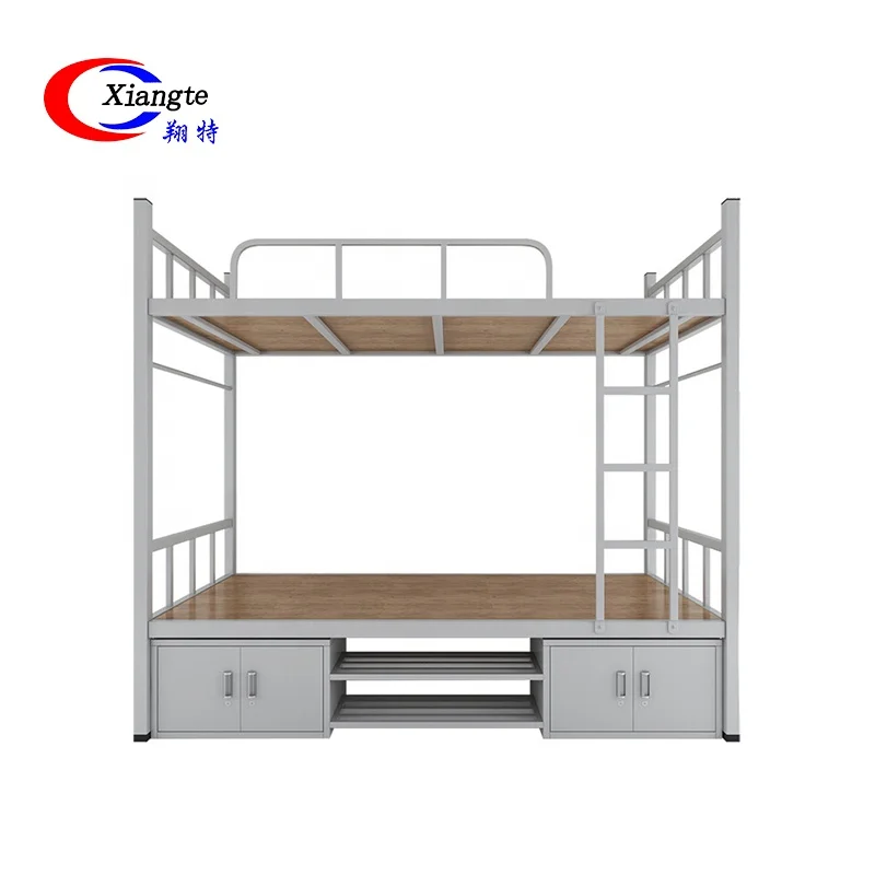 
Manufacturer Adults Bunk Wrought Iron Steel Frame Metal Apartment Hostel Bed For Sale 