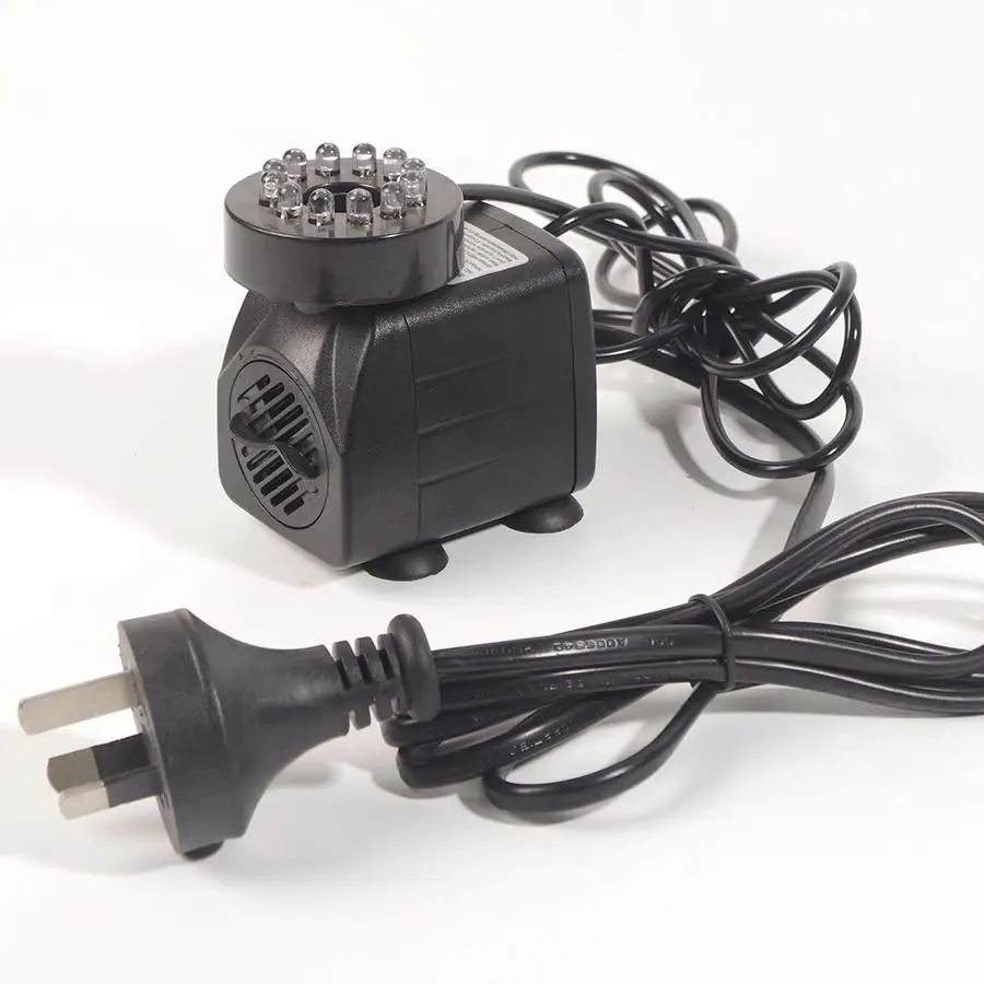 In stock small water pump 110V 220V fish tank water circulating aquarium fountain with color led adjustable submersible pumps