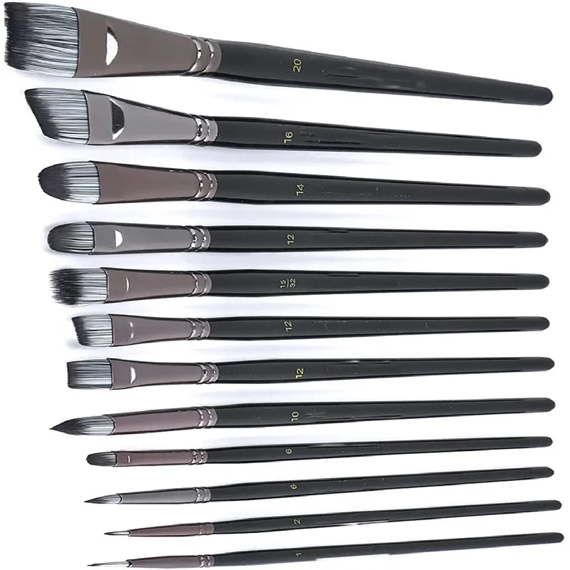 12pcs professional art painting brush set for acrylic watercolor gouache oil craft and hobby painting detail paint brush