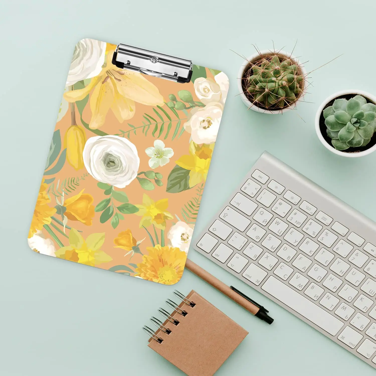 Customized Plastic Letter Size Standard Clear Acrylic Clipboard with Gold Clip