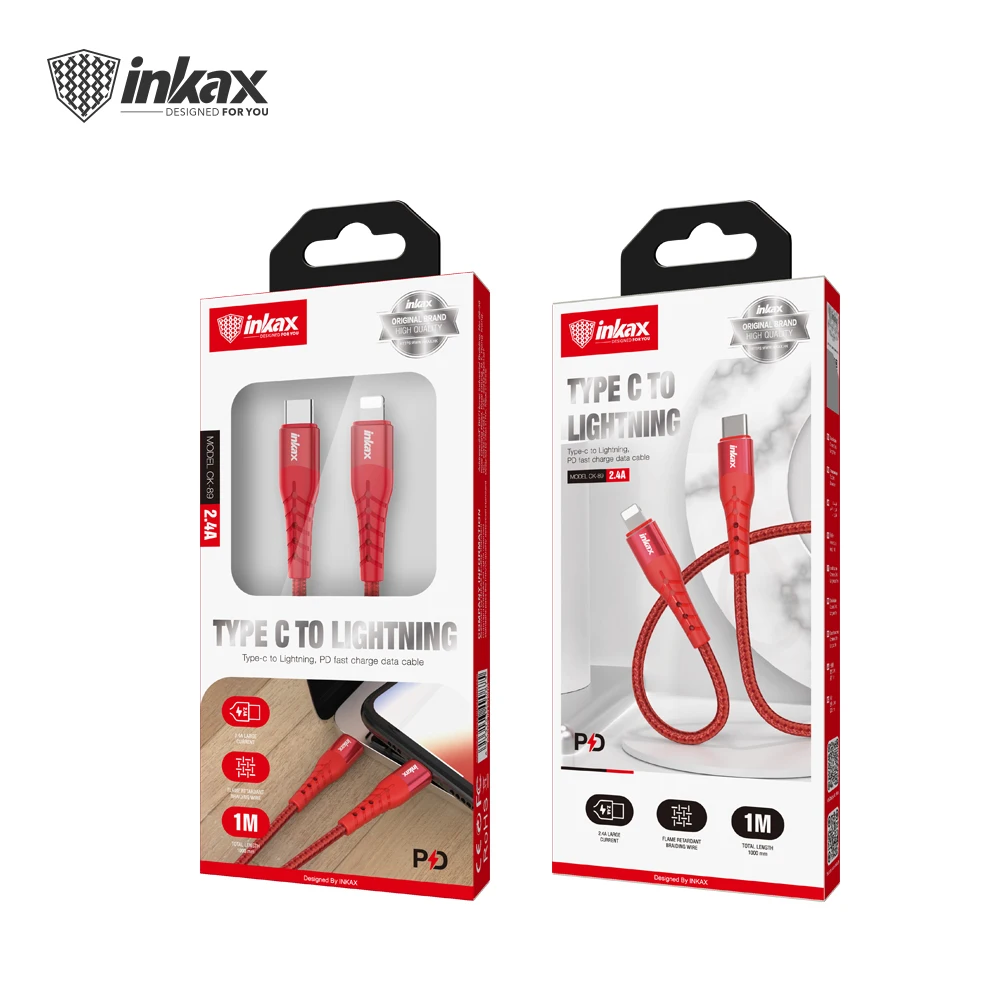 Inkax PD Fast  Charging Cable Type-c to Lightning  1M  Model : CK-89