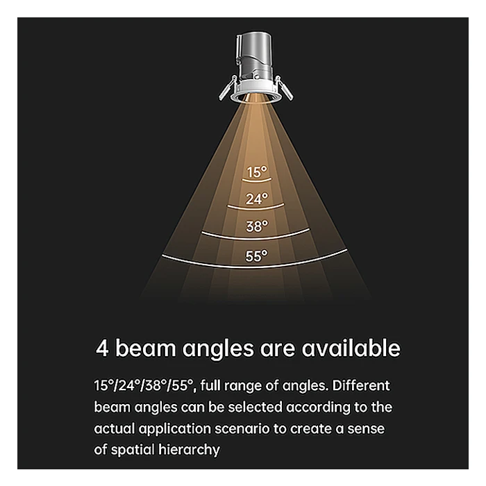 Aurashine Aluminum Housing Built-In Anti-Glare Cob Spotlight Light Ceiling Recessed Led Downlight