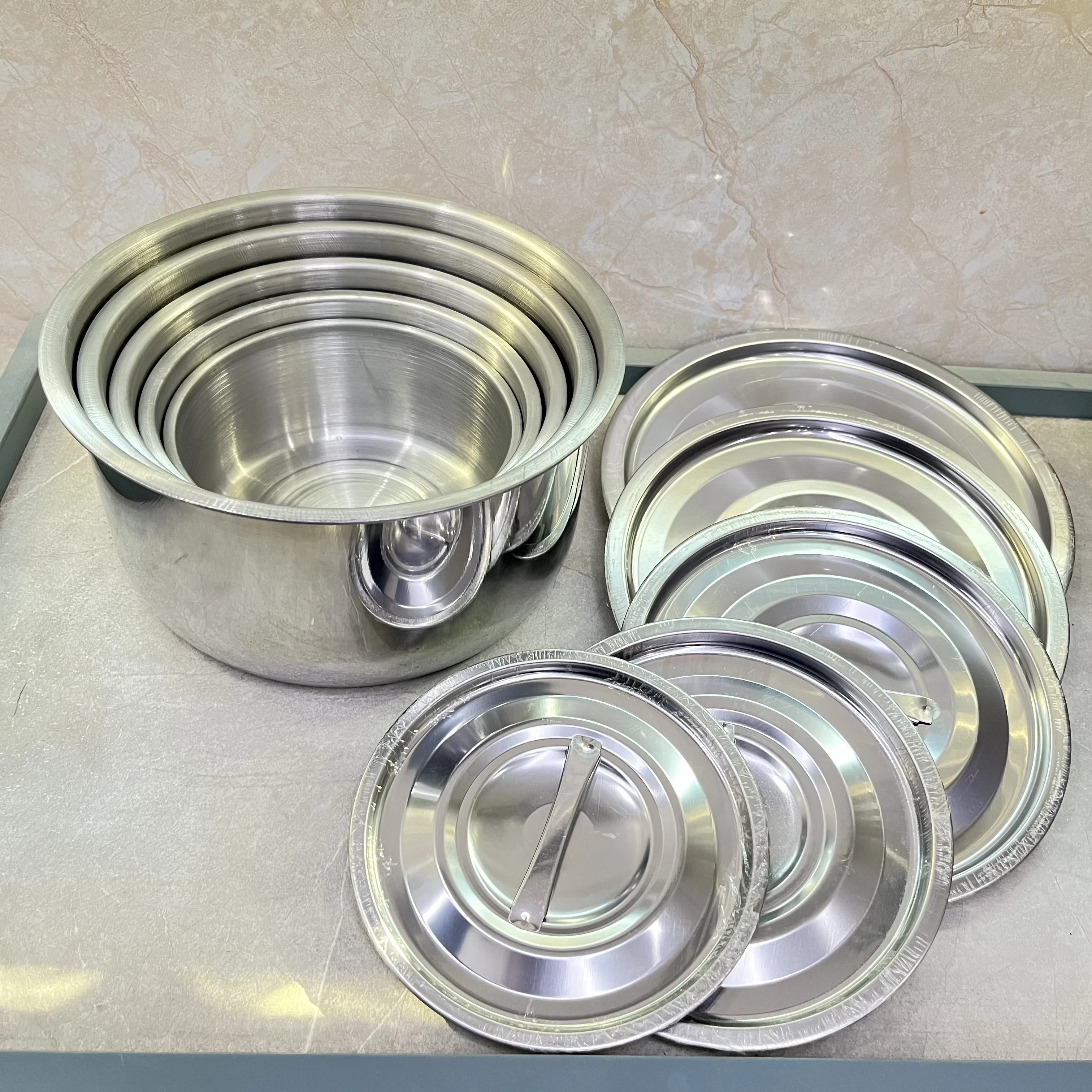 5pcs Cooking Pots and Pans Cookware Set  S410 Stainless Steel cookware set Modern kitchen accessories set