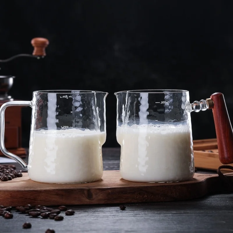 
Ecocoffee V60 Accessories Glass Coffee mug with wood tray 500ML Espresso Milk Frothing Pitcher Coffee Steaming Pitcher sim 