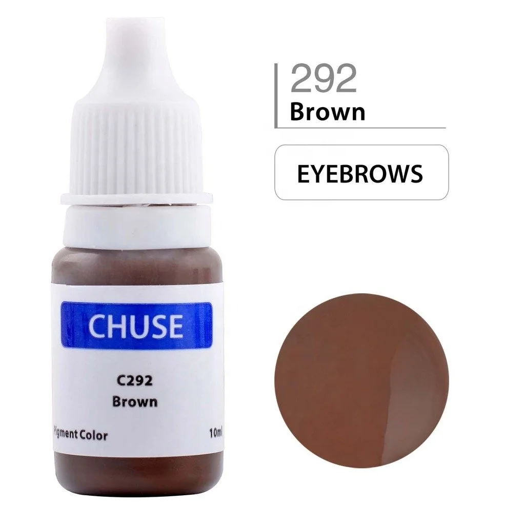 Private Label Hot Selling Chuse C292 Brown Colour Eyebrow Organic Permanent Makeup Tattoo Pigments 10ml