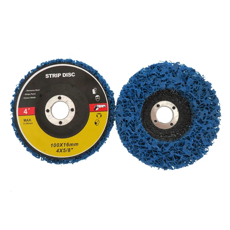 4Inch Blue Clean and Strip Disc Abrasive Disc Cleaning Strip Wheel Grinding Abrasive Disc for Angle Grinder Paint Rust Remover