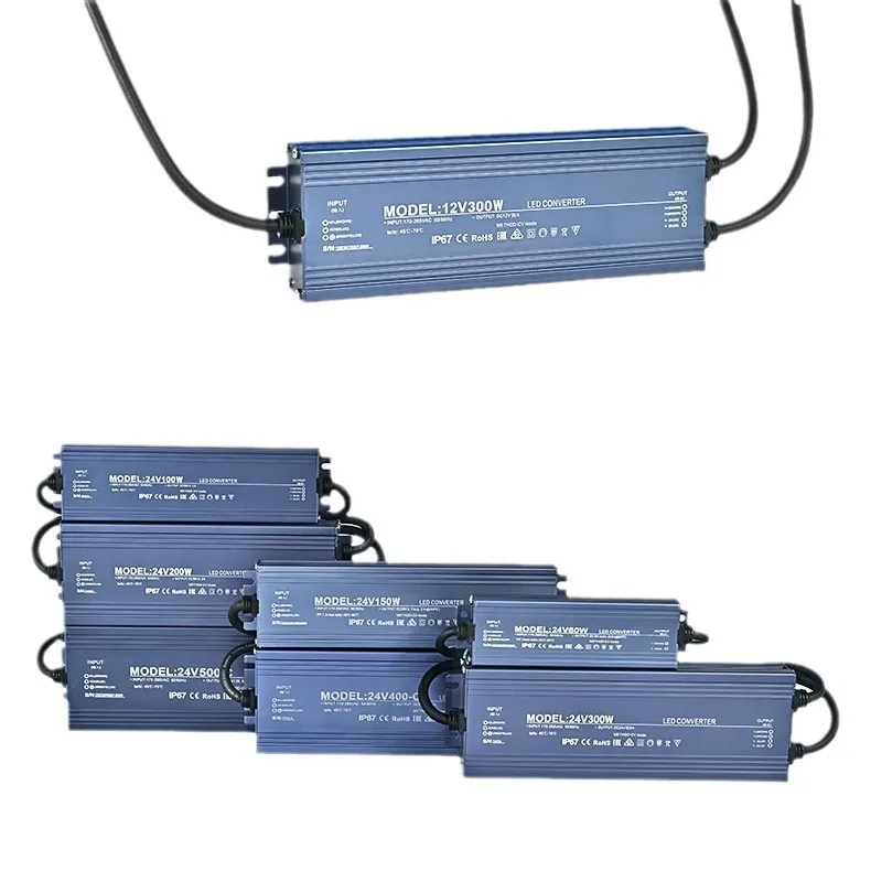 IP67 Waterproof Dual Output LED Switching Power Supply Outdoor Rainproof 12V24V36V High Power Transformer Low Light Strip