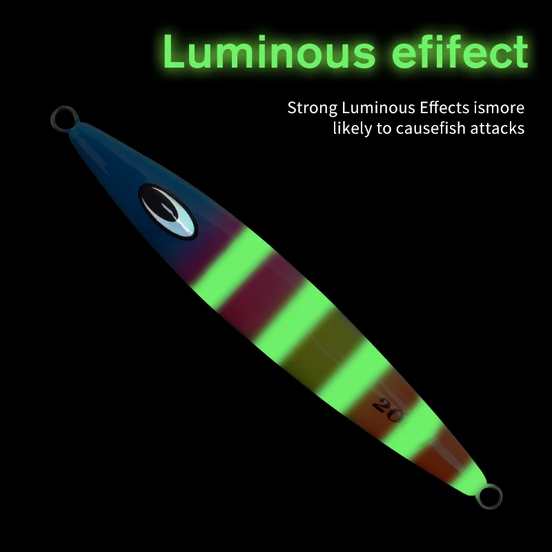 150g 200g 250g Vertical Jig Fishing Metal Glow Saltwater Shore Power Lead Slow Pitch Fishing Accessories Jigging Lure
