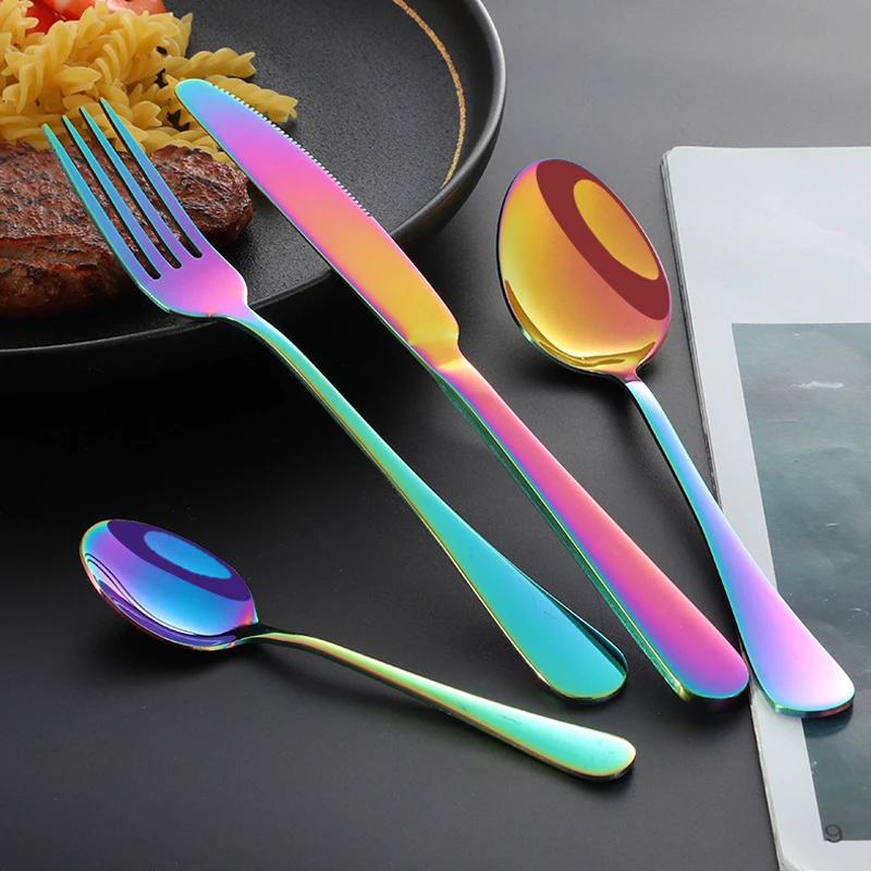 Luxury Hotel 36/48Pcs Vietnam Stainless Steel Flatware Sets Gold Cutlery Set for Wedding Knife Fork and Spoon Set for Restaurant
