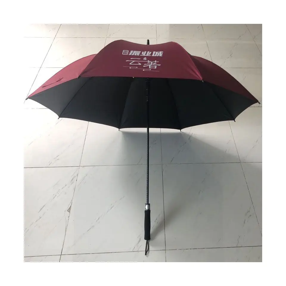 2022 Hot Sale Self-Opening Umbrella Small Portable Black Glue Red Coating UV-Proof Automatic Sun Umbrella