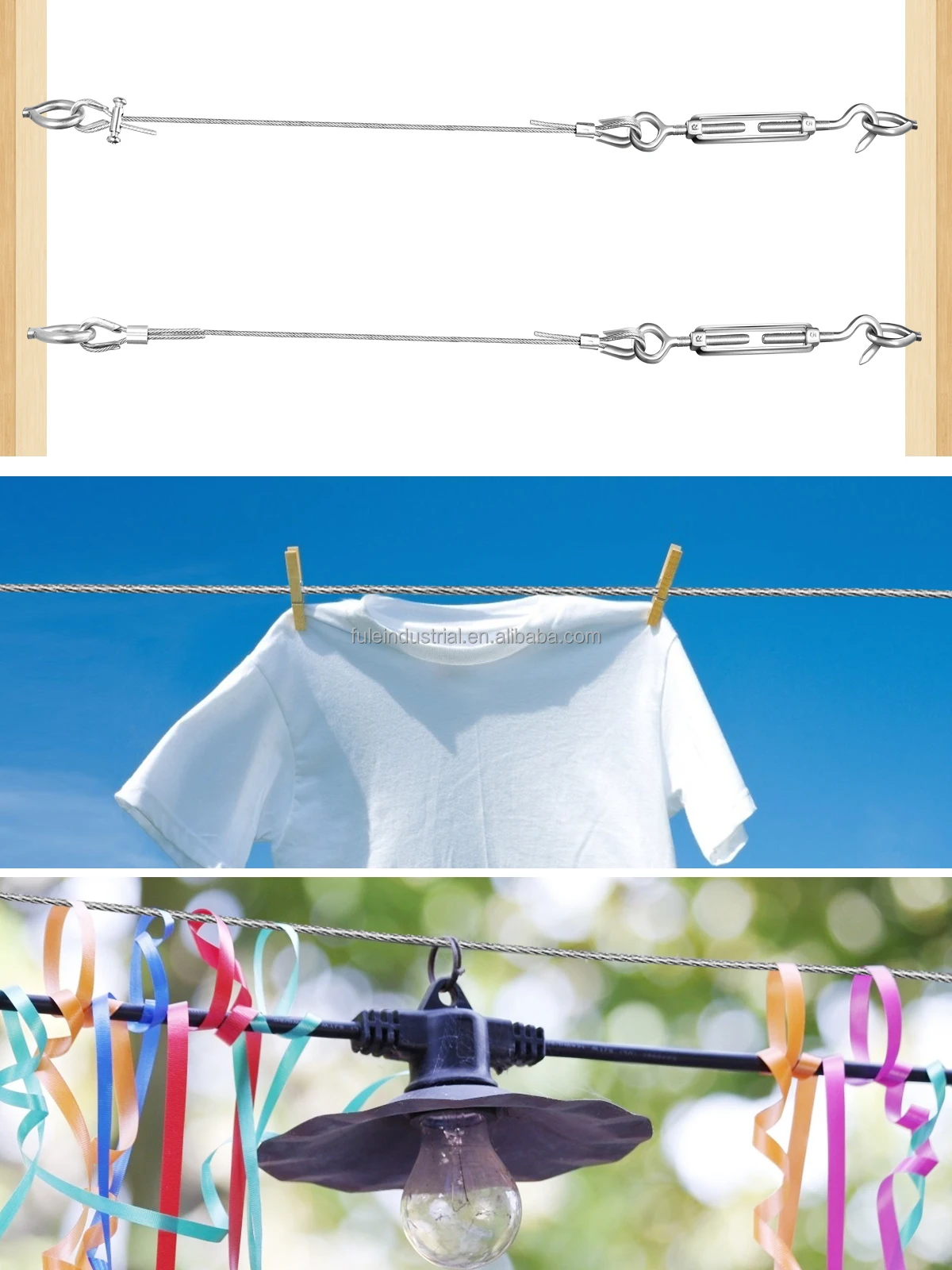 Turnbuckle Tensioner 1/16 Wire Rope Kit 200ft Stainless Steel Coated Cable M5 Turnbuckles Cable Railing Accessories Kit