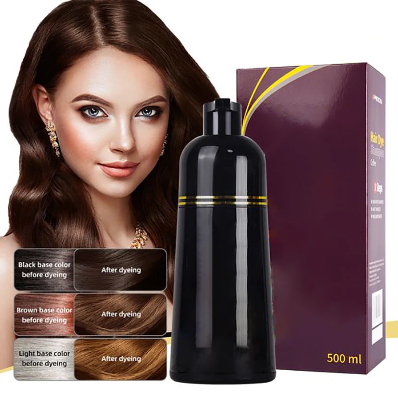Cover Gray Hair Black Hair Dye Shampoo Women Wholesale Fast Color Cream Organic Moisturizer