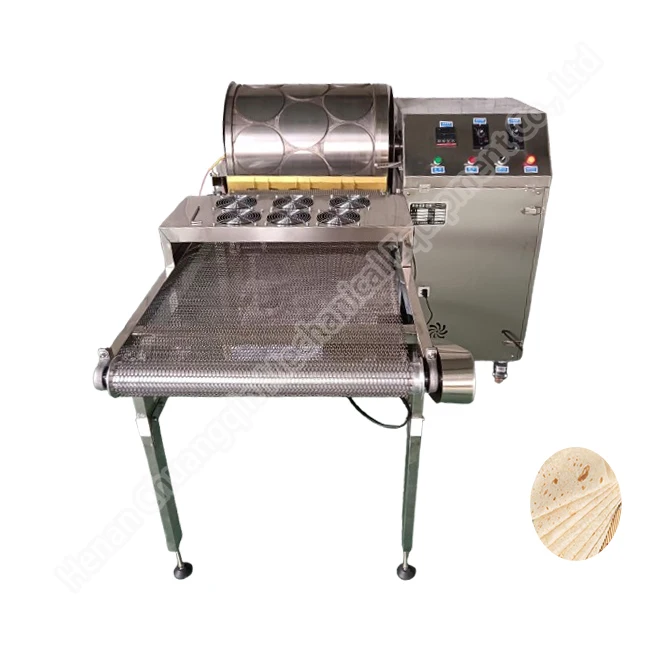 Stainless Steel Spring Roll Skin Machine 35cm 2 Heads Commercial Corn Tortilla Making