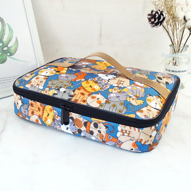 Cartoon lunch box bag Japanese office workers handbag lunch box simple lovely large capacity bento bag