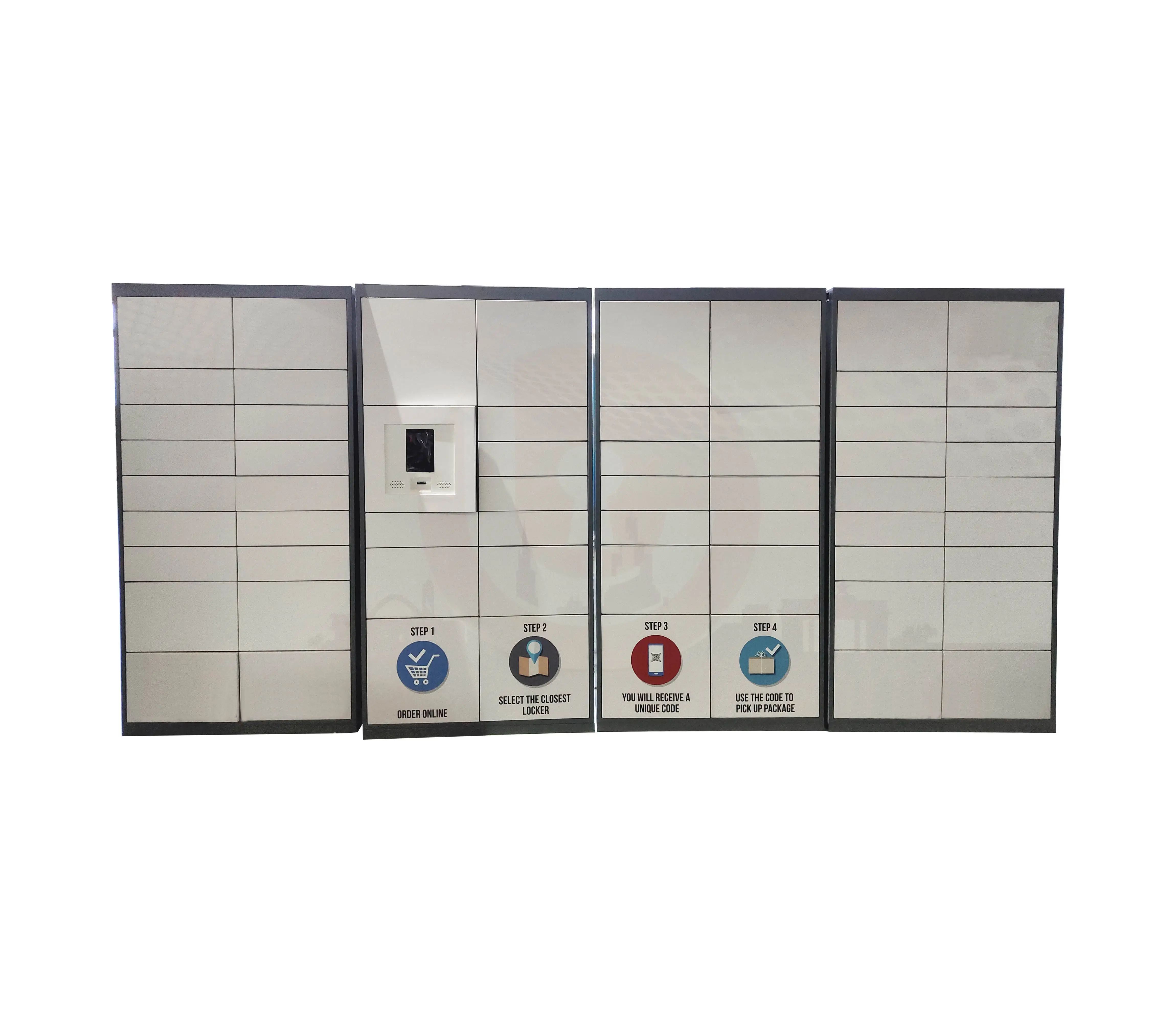 Self service PIN code access smart parcel locker for last mile delivery service solution indoor use 24/7 safe electronic locks