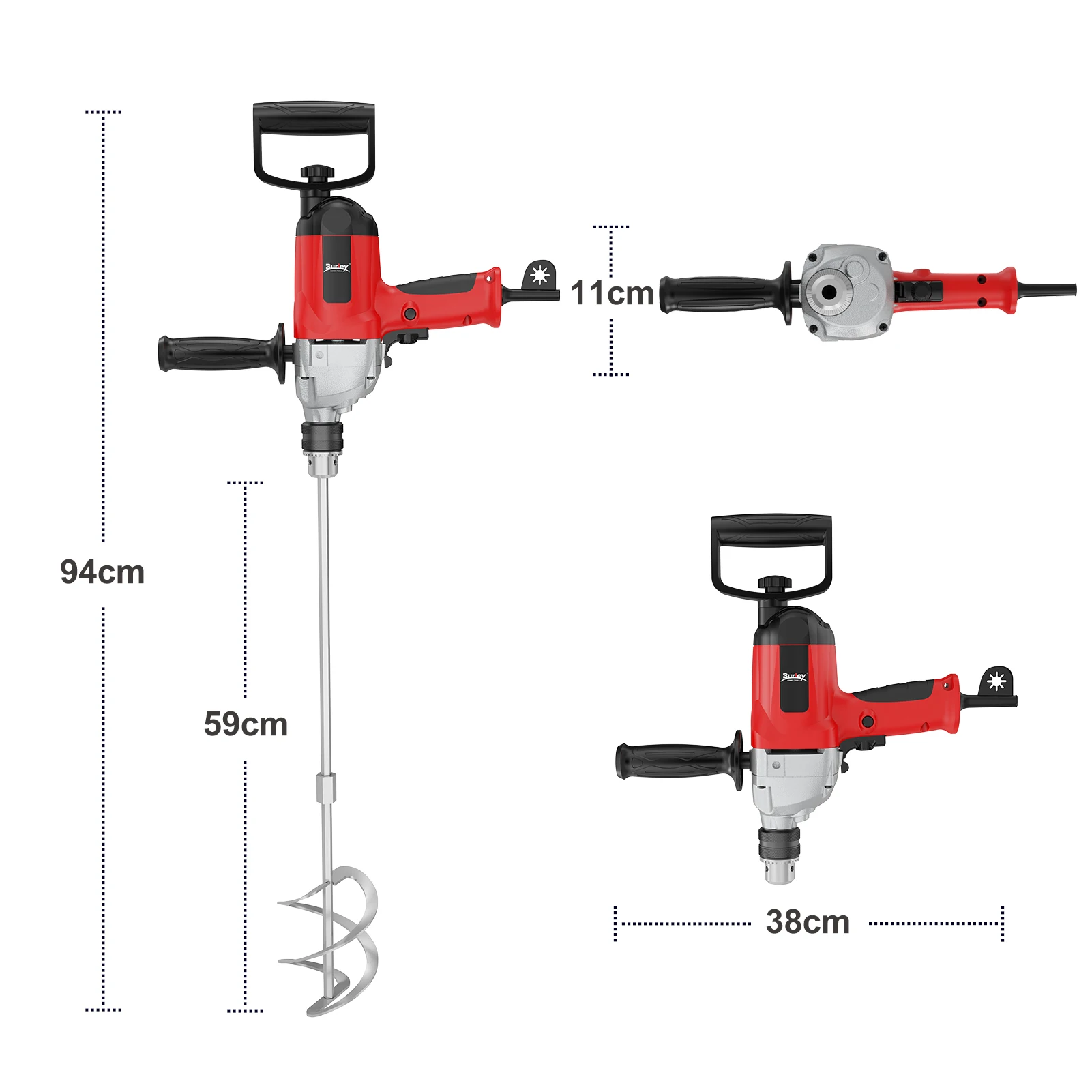 Burley 850W Hand Held Electric Drill Paint Mixer For Mixing Paint Putty Cement