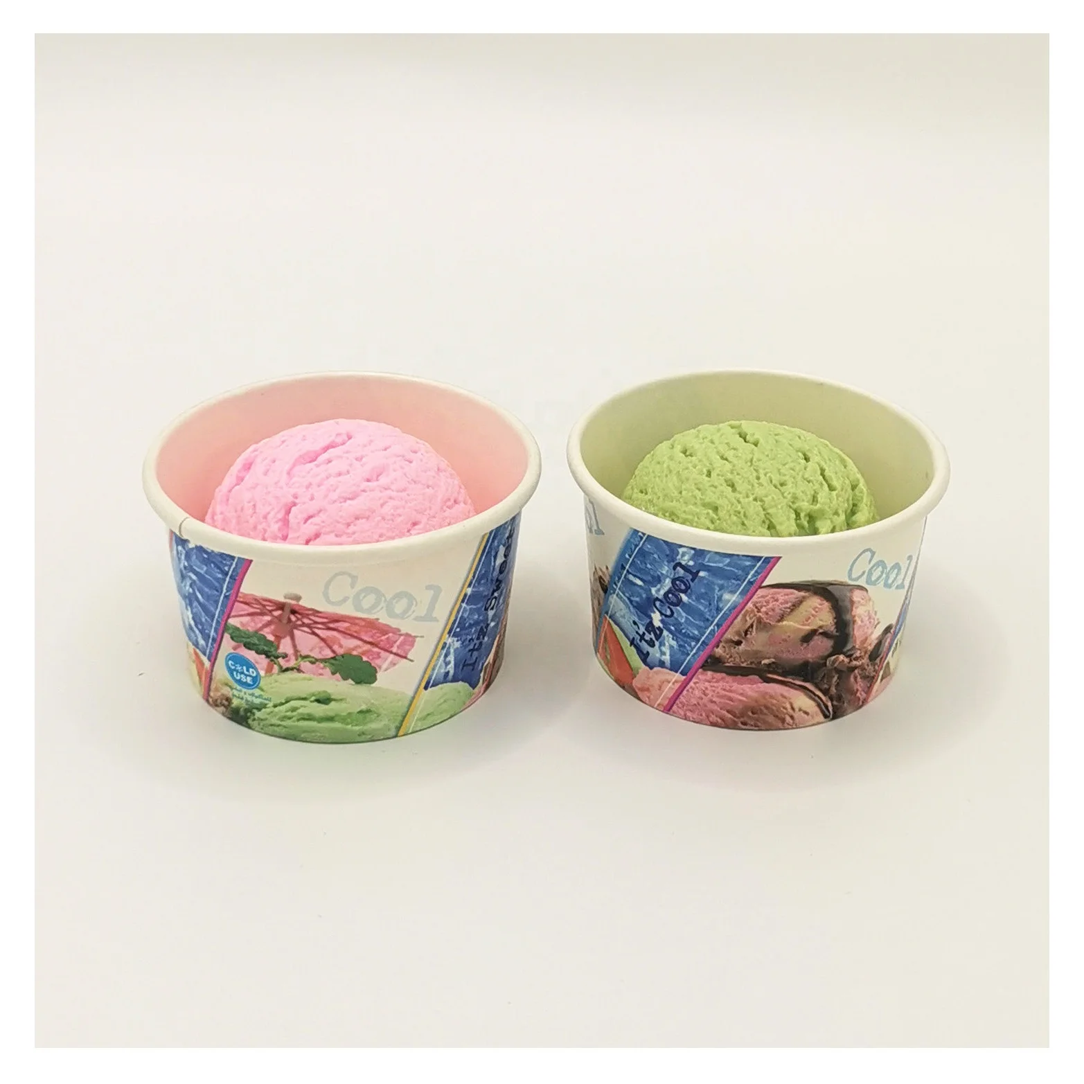 Disposable 3oz 5oz 8oz Ice Cream Packaging Paper Bowl Custom Food Grade Dessert Paper Cup With Lid Ice Cream Gelato Yogurt Cups