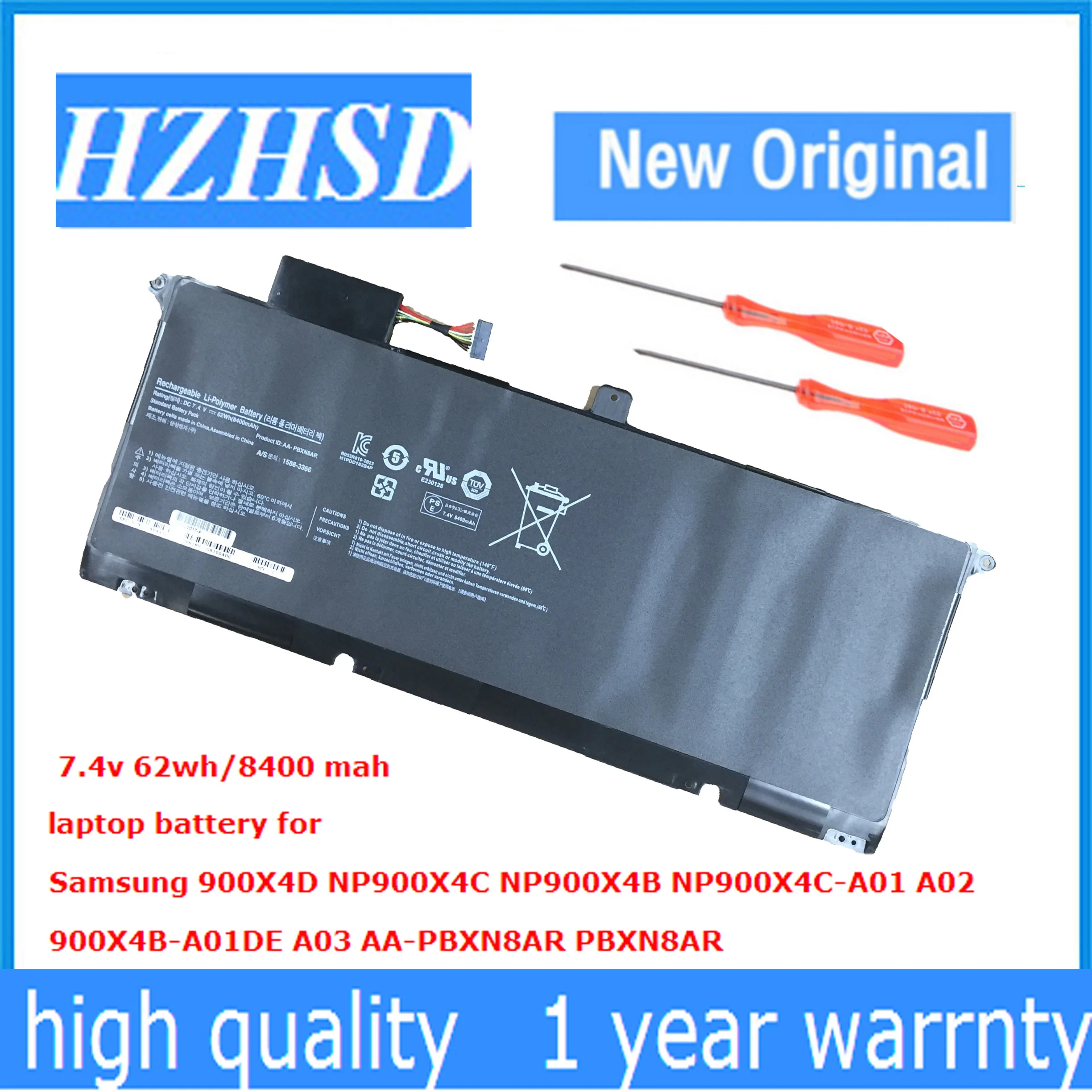 
7.4V 62Wh New AA-PBXN8AR Laptop Battery for Samsung 900X4D NP900X4C NP900X4B NP900X4C-A01 A02 900X4B-A01DE A03 