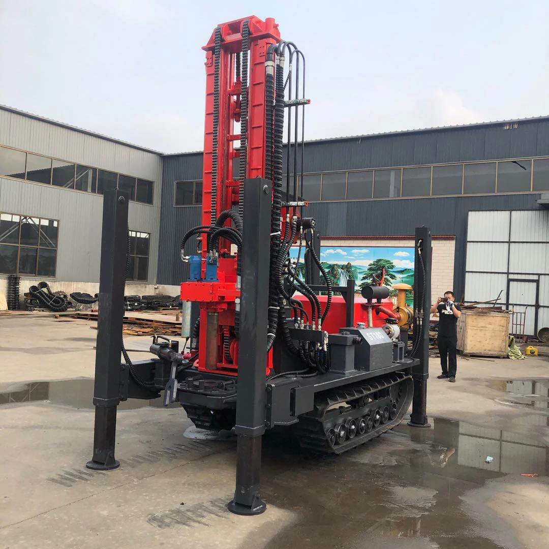 crawler borehole drilling machine water well drilling machine heavy duty portable on trailer water well drilling rig