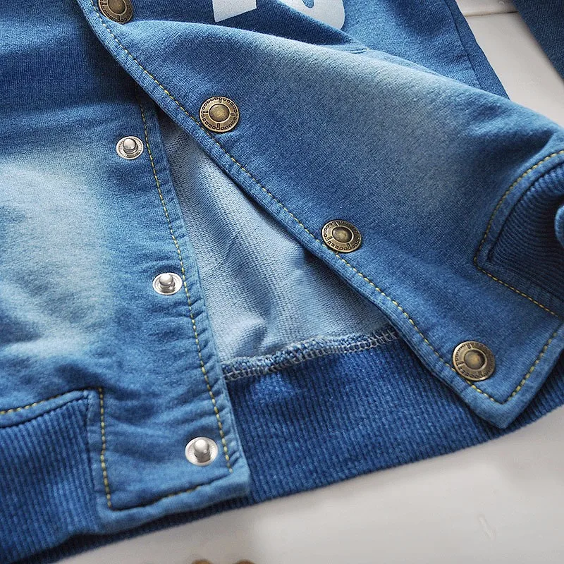Hot selling 76 long sleeves jeans 2pcs private label boutique kid boy clothing sets