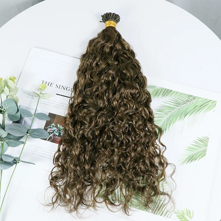 Wholesale Water Kinky Curly Itip Human Hair Extension Micro Link Ktip Hair Extensions Human Hair Extension