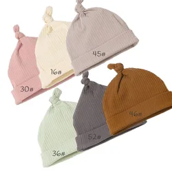 Эластичная ребристая детская шапка 0-6 м, оптовая продажа, шапка из органического хлопка для младенцев