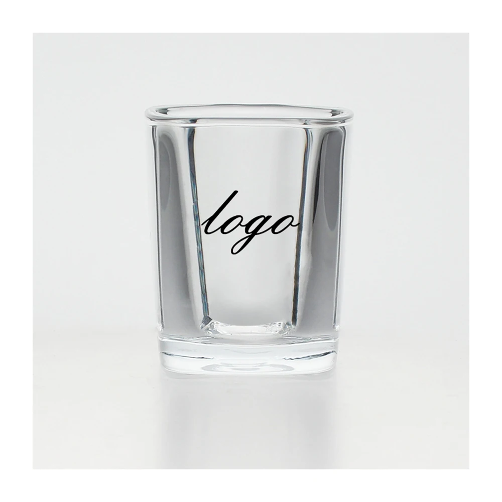 Customized Logo 2oz Shot Glasses Cup Set Printing Gold Foil With Handle Espresso Sublimation Shot Glass