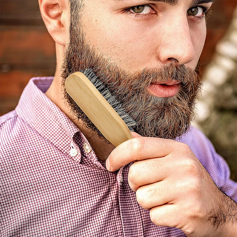 Бамбуковая расческа для волос изогнутая 360 щетка