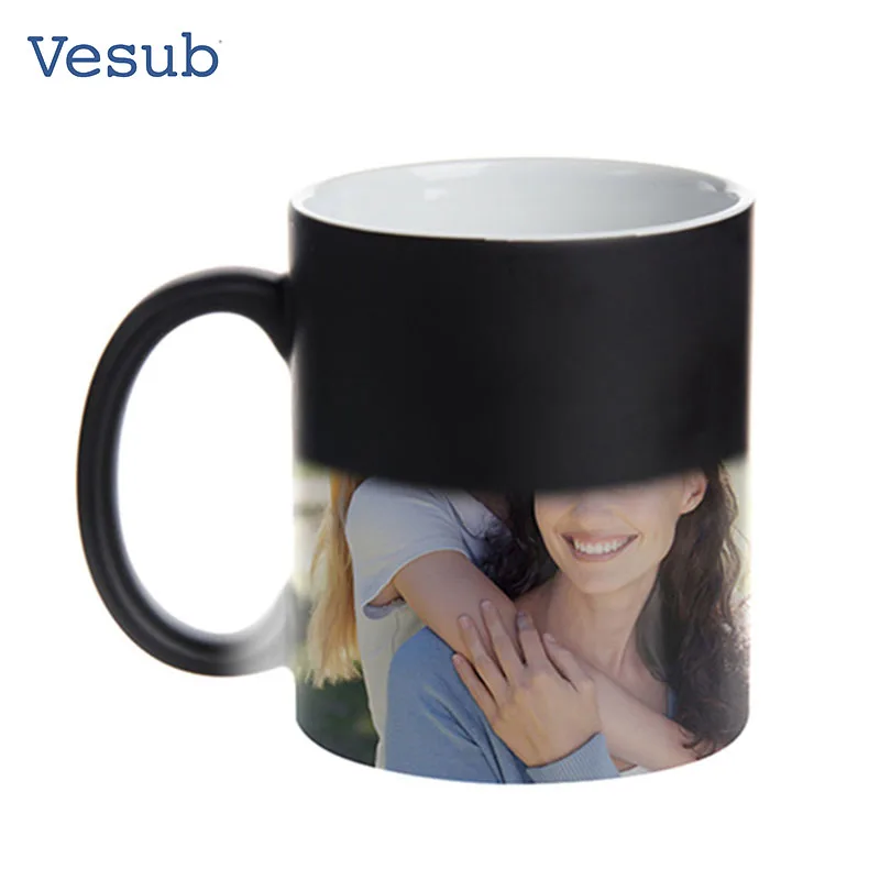 Hot Water Color Changing Coffee Sublimation Heat Sensitive Magic Mug For Heat Press