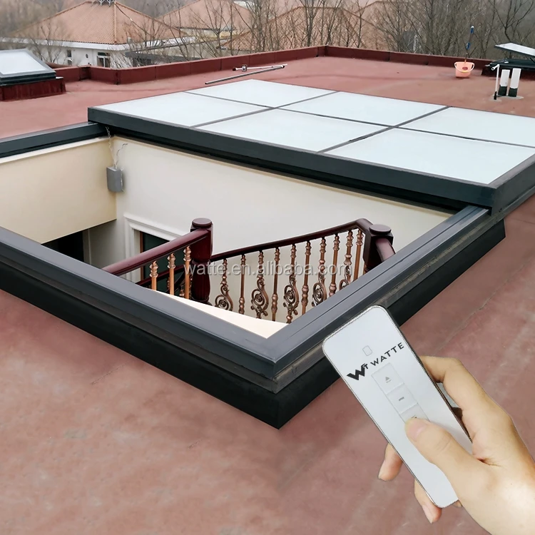 Automatic Roofing Top Sunroof Daylighting Ventilation Electric Motorized Sliding Roof Glass Window Skylight With Import Motor